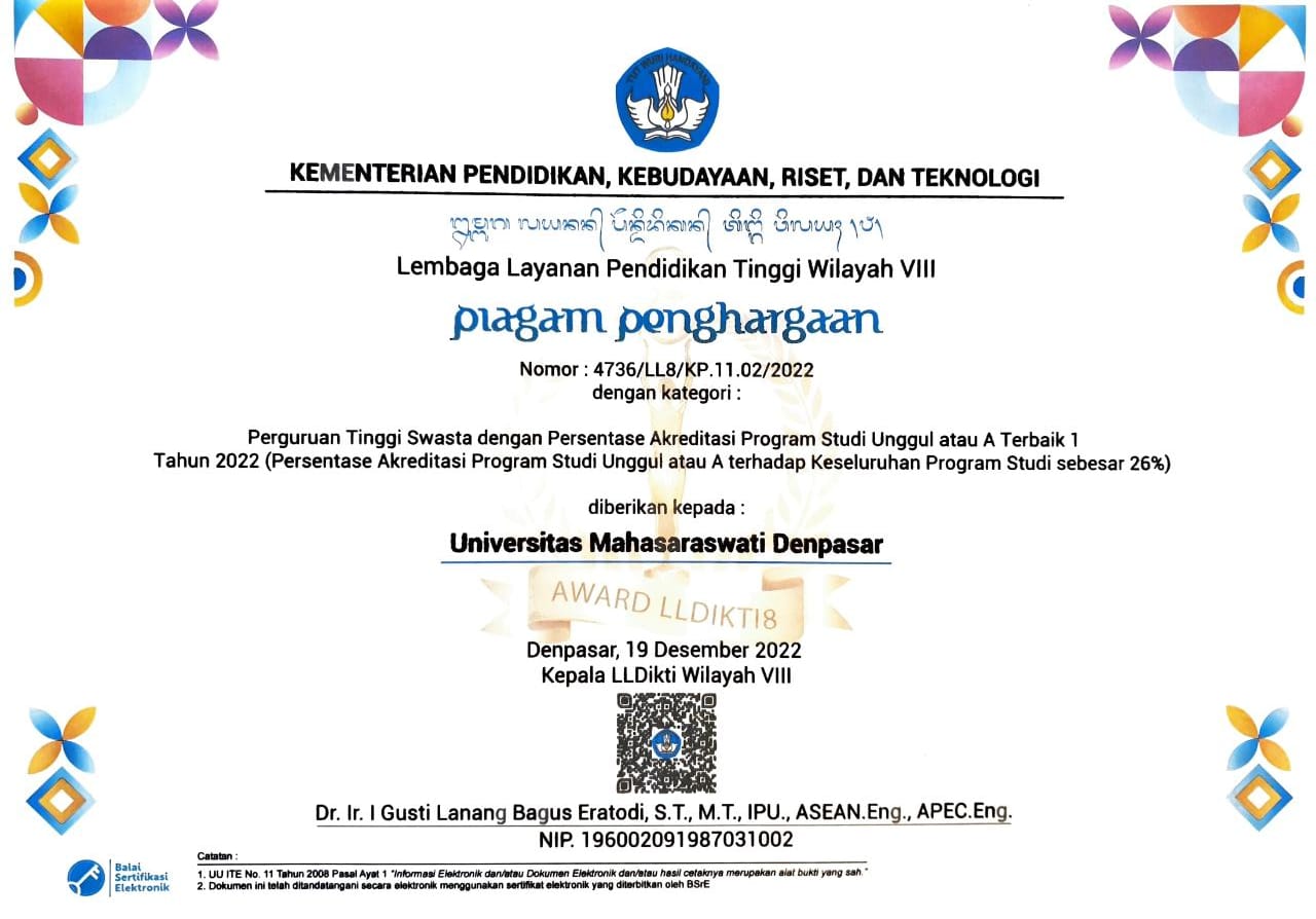 Perguruan Tinggi Swasta dengan Presentase Akreditasi Program Studi Unggul atau A Terbaik 1 Tahun 2022 (Presentase Akreditasi Program Studi Unggul atau A terhadap Keseluruhan Program Studi sebesar 26%)